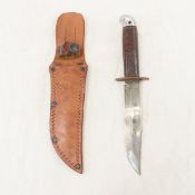 Western fighting knife & leather sheath