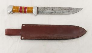Unmarked Bowie Knife & Scabbard