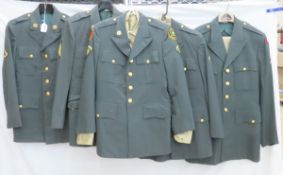5 US Army Uniform Jackets with Patches & 5 pants