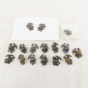 WWII USMC Garrison cap insignia & collar pins