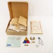 WWII soldier letters, dog tags, & more