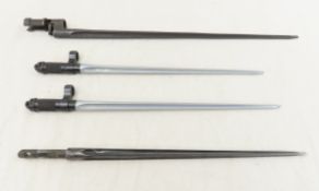 4 vintage spike bayonets