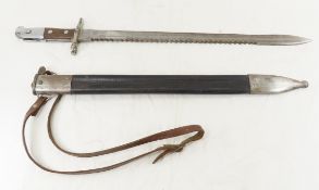 German Sawback Bayonet with Scabbard & Strap