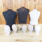 3 Mannequin Torsos & Foam Heads