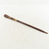 WWII Era Handmade Swagger Stick with Banded Handle
