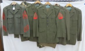 6 US Marine Jackets with Patches & 4 pants