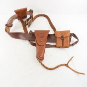 WWII Leather 1911 Holster, Belt, Pouches