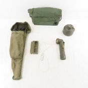 WWII Radio Handset, Antenna, Bag and More