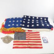 4 48 Star American Flags, Defiance, Grave Marker