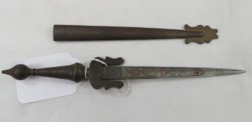 Spanish Steel Etched dagger and scabbard