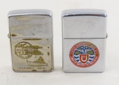2 Vintage Zippo Lighters-USS Jouett & USS Farragut