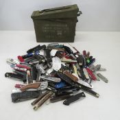 18 pound ammo can of folding pocket knives
