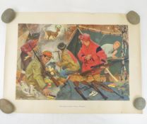 1954 Winchester- Western Hunting Litho by Dryer