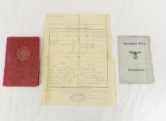 WWII Era German Travel Book, ID Card & Certificate