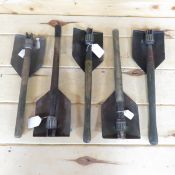 5 wood handled Intrenching Tools