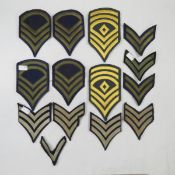 14 Assorted Rank Patches WW2 and newer