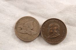 1858 Flying Eagle Cent, Ben Franklin Token
