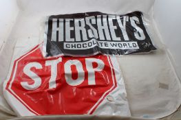 2 Blow Up Advertising Hershey's & Stop/Yield Sign