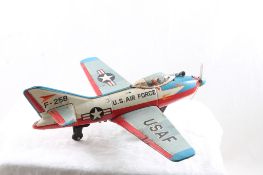 Daiya Japan Tin USAF Airplane F-258 Toy