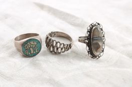 3 Sterling Silver Rings 14.2 Grams