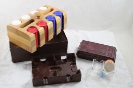 Poker Chips & 4 Poker Chips Holders