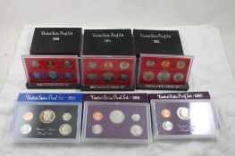 6 US Proof Sets 1980,81,82,83,84,85 All 