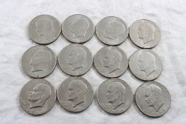 12 Ike Dollars 6 1972, 3 1974, 2 1977, 1 1978
