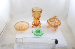 Glass Rolling Pin & Other Glassware