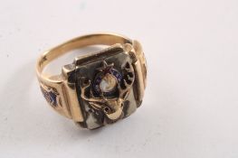 10k Gold Elks Ring Size 10 1/2, 7.3 Grams