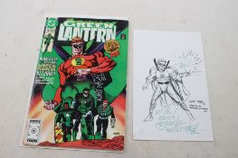Martin Nodell Signed Green Lantern Comic & Sketch