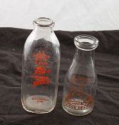 1 Quart & 1 Pint Advertising Milk Bottles