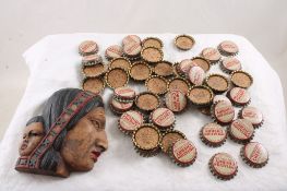 Soda Cork Bottle Caps, Syroco Indian Wall Hanging