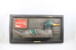 Coca Cola Mallard Duck Plastic Sign