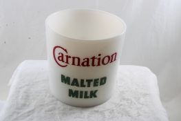 Carnation Malted Milk Glass Canister