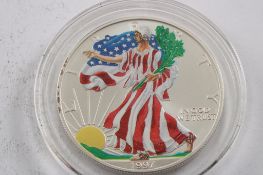 1997 Silver Eagle .999 Fine Silver Colorized