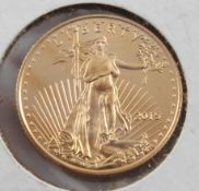 2015 1/10ozt Gold $5 American Eagle