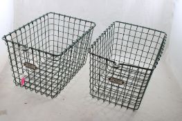 2 Vintage Wire Locker Baskets