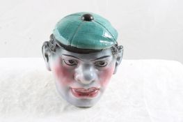 Smiling Boy Bisque Tobacco Jar Humidor