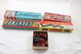 4 Sets Vintage Dominoes, Set of Checkers