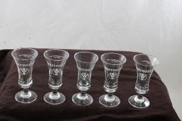 5 Jägermeister Cordial Shot Glasses