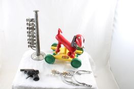Brio Dog Pull Toy, Cap Gun, Spurs, Toy Horn