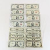 8 1953 & 1963 $2 & $5 Red Seal Notes, 2 star notes