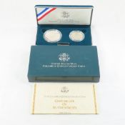 1992 P Columbus Quincentenary Proof dollar & half