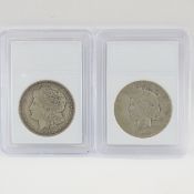 1921 Morgan & 1922 D Peace Silver Dollars