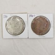 1881 & 1882 O Morgan Silver Dollars