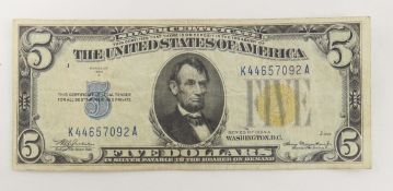 1934 A $5 North Africa Silver Certificate