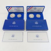 2 1986 Liberty 2 Coin Silver Proof Sets