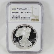 2005 W American Silver Eagle NGC PF69 Ultra Cameo
