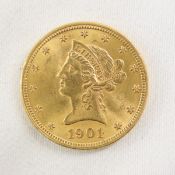 1901 $10 Gold Liberty Head Eagle UNC