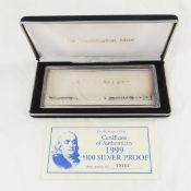 The Washington Mint 1999 4ozt $100 Silver Proof